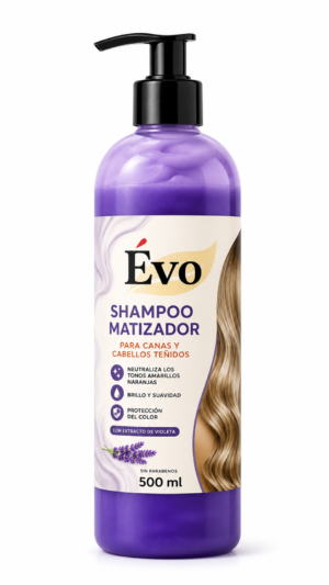 Shampoo Matizador Violeta Évo 500 ml para Canas y Cabellos Teñidos